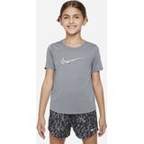 Nike One trainingstop met korte mouwen voor meisjes - Grijs