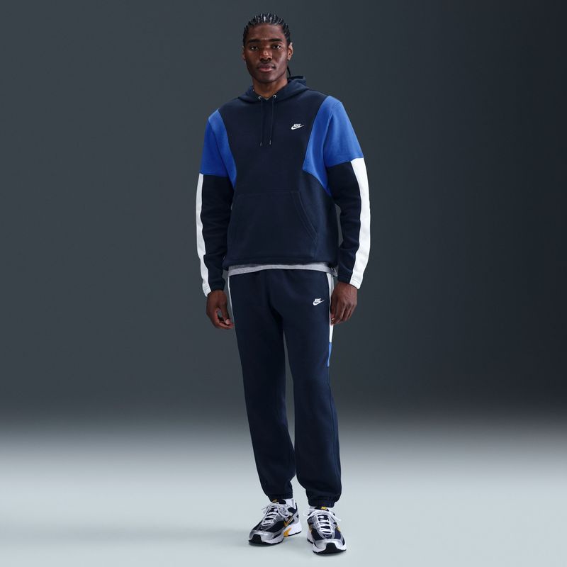 Nike - CLUB FLEECE - Joggingpak - Navy - Neonblauw - Wit