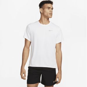 Nike Miler UV hardlooptop met korte mouwen en Dri-FIT voor heren - Wit