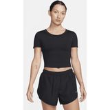 Nike One Fitted Dri-FIT croptop met korte mouwen voor dames - Zwart