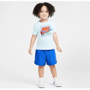 Nike Dri-FIT Ace Your Game tweedelige set met shorts van tafzijde voor kleuters - Blauw