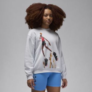 Jordan Artist Series by Darien Birks sweatshirt van fleece met ronde hals voor dames - Grijs