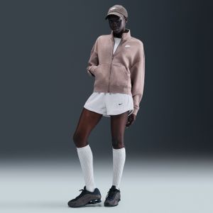 Nike Chill Waffle damesshorts met halfhoge taille (8 cm) - Bruin