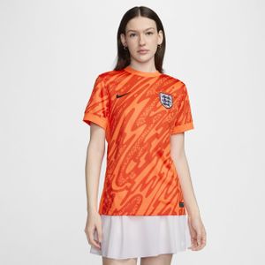 Engeland (vrouwenelftal) 2024/25 Stadium Goalkeeper Nike Dri-FIT replicavoetbalshirt met korte mouwen voor dames - Oranje
