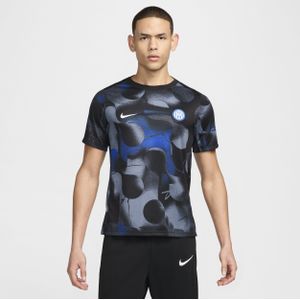 Inter Milan Academy Pro Nike Dri-FIT warming-upvoetbaltop met korte mouwen voor heren - Zwart