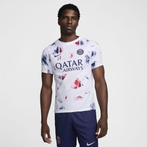 Paris Saint-Germain Academy Pro Uit Nike Dri-FIT warming-uptop met korte mouwen voor heren - Wit