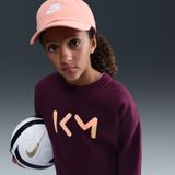 Kylian Mbappé Club Fleece Nike oversized voetbalsweatshirt met ronde hals voor meisjes - Rood