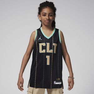 Lamelo Ball Charlotte Hornets 2022/23 City Edition Jordan Swingman NBA-jersey met Dri-FIT voor jongens - Zwart