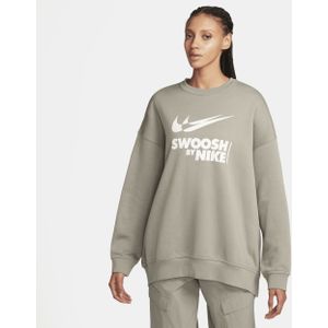 Nike Sportswear oversized fleeceshirt met ronde hals voor dames - Grijs