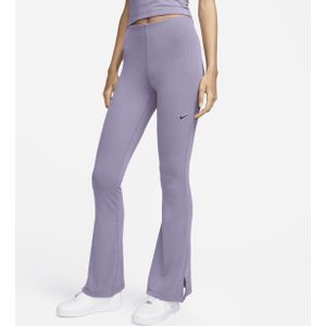 Nike Sportswear Chill Knit strakke legging met wijd uitlopende pijpen en mini-rib voor dames - Paars