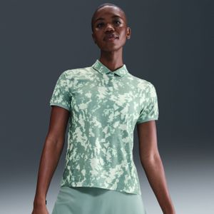 Nike Victory Dri-FIT golfpolo met korte mouwen en print voor dames - Groen