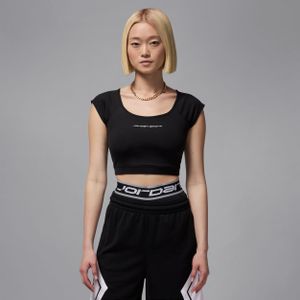 Jordan Sport korte knit damestop met korte mouwen - Zwart