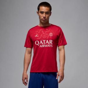 Paris Saint-Germain Academy Pro Vierde Jordan Dri-FIT warming-uptop met korte mouwen voor heren - Rood