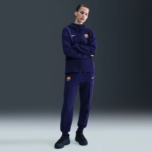 FC Barcelona Tech Nike voetbaljoggingbroek van fleece met halfhoge taille voor dames - Paars