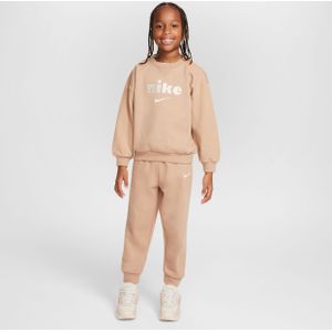 Nike Cozy Comfort tweedelige set met top met ronde hals voor kleuters - Bruin