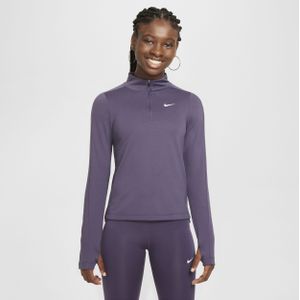 Nike Dri-FIT top met halflange rits en lange mouwen voor meisjes - Paars