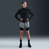 Nike Swift 2-in-1-hardloopshorts met halfhoge taille en reflecterend design voor dames - Grijs