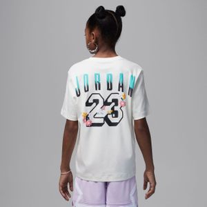 Jordan Summer Bloom oversized T-shirt voor kids - Wit