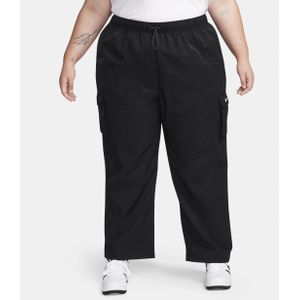 Nike Sportswear Essential geweven cargobroek met hoge taille voor dames (Plus Size) - Zwart