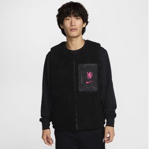 Chelsea FC Club Derde omkeerbare, winterse Nike voetbalbodywarmer voor heren - Zwart