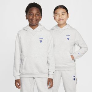 LeBron Standard Issue basketbalhoodie met Dri-FIT voor kids - Grijs