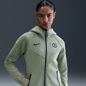 Chelsea FC Tech Windrunner Nike voetbalhoodie van fleece met rits voor dames - Groen