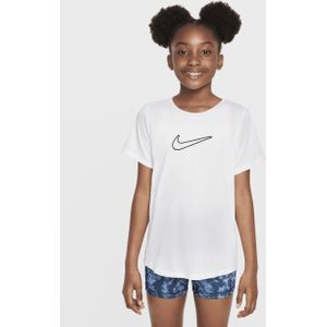 Nike One Fitted Dri-FIT top met korte mouwen voor meisjes - Wit