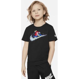 Nike T-shirt met recht design en jetski-graphic voor kleuters - Zwart