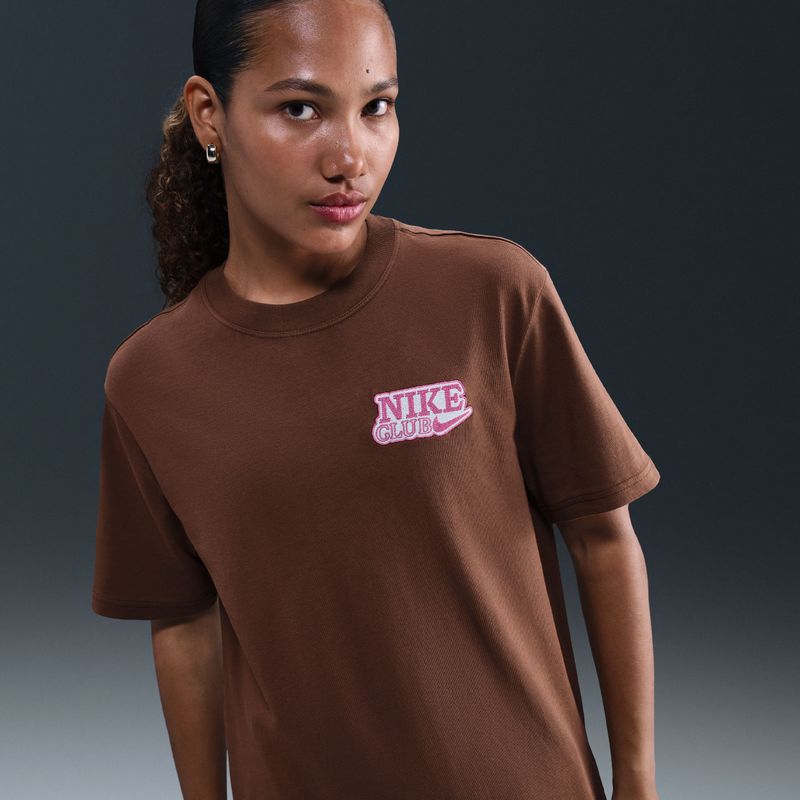 Nike oversized T-shirt met recht design - Bruin