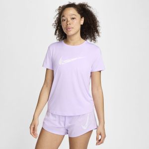 Nike One Swoosh Dri-FIT hardlooptop met korte mouwen voor dames - Paars