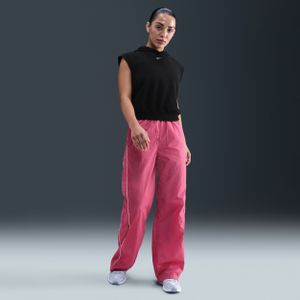 Nike Windrunner geweven damesbroek met hoge taille en open zomen - Paars