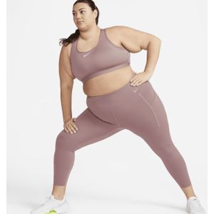 Nike Universa 7/8-legging met hoge taille, zakken en medium ondersteuning voor dames (Plus Size) - Paars