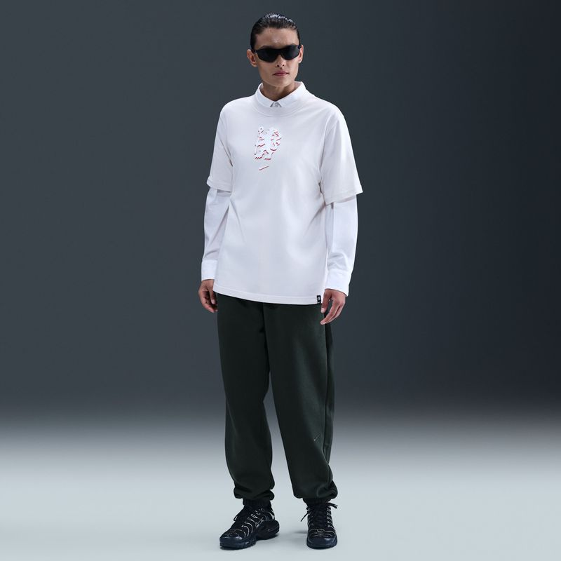 Chelsea FC Phoenix Fleece Nike oversized voetbalbroek met hoge taille voor dames - Groen