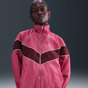 Nike Windrunner ruimvallend geweven damesjack met uv-bescherming en rits over de hele lengte - Paars