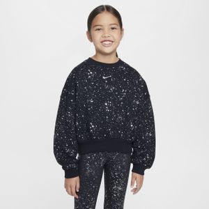 Nike - Club Fleece - Sweatshirt - Paars - Ronde Hals voor Meisjes