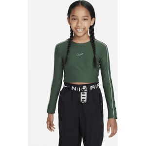 Nike Sportswear croptop met lange mouwen voor meisjes - Groen