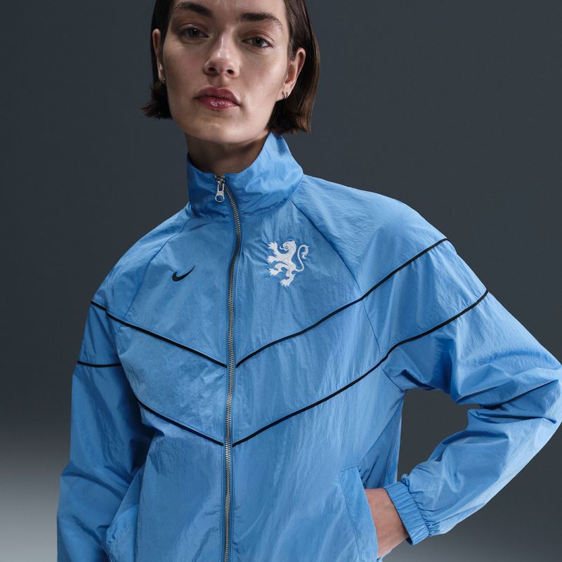 Nike - Windrunner - Geweven Voetbaljack - Blauw - UV-bescherming voor Dames