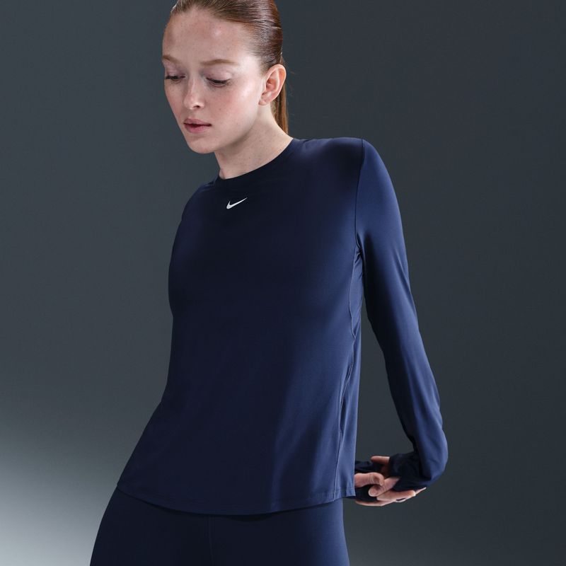 Nike One Classic Dri-FIT damestop met lange mouwen - Blauw