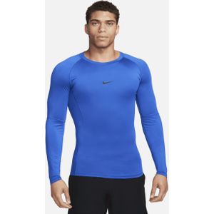 Nike Pro Dri-FIT strakke fitnesstop met lange mouwen voor heren - Blauw