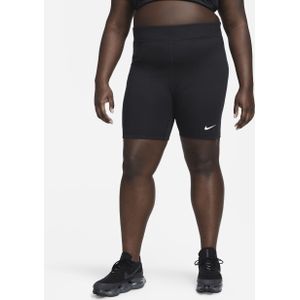Nike Sportswear Classic bikeshorts met hoge taille voor dames (Plus Size, 21 cm) - Zwart