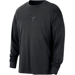 Chicago Bulls Courtside Premium Essential Nike NBA shirt met lange mouwen voor heren - Zwart