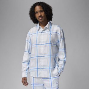 Jordan Essentials flanellen herentop met ruitmotief - Wit
