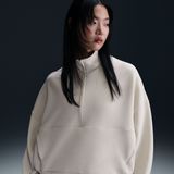 Nike 24.7 ImpossiblySoft Dri-FIT oversized damestop met halflange rits - Bruin