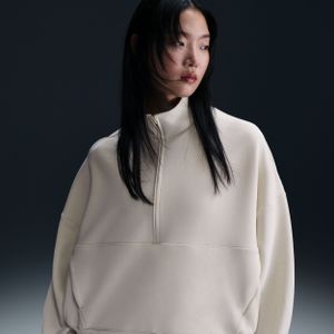 Nike 24.7 ImpossiblySoft Dri-FIT oversized damestop met halflange rits - Bruin