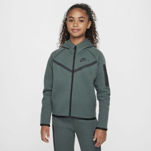 Nike Sportswear Tech Fleece Hoodie met rits over de hele lengte voor meisjes - Groen