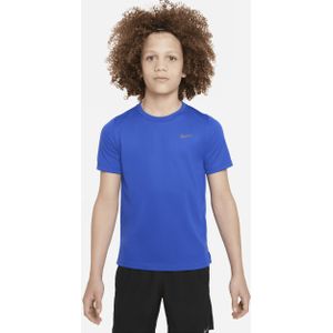 Nike Dri-FIT Miler trainingstop met korte mouwen voor jongens - Blauw