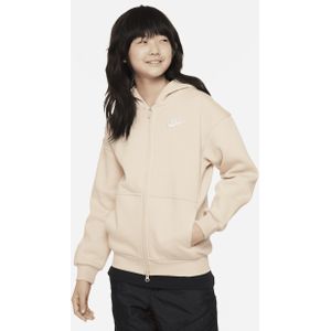 Nike Sportswear Club Fleece oversized hoodie met rits voor kids - Bruin