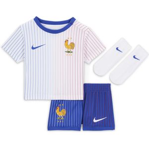 FFF 2024 Stadium Uit Nike driedelig replica voetbaltenue voor baby's/peuters - Wit