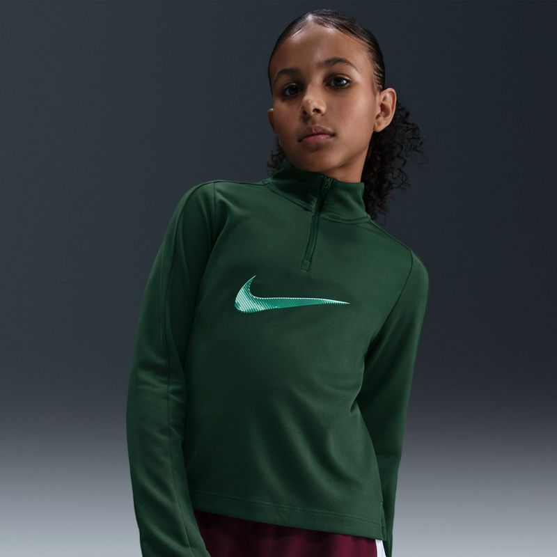 Nike Pro Dri-FIT meisjestop met korte rits - Groen