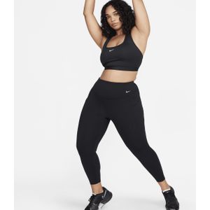 Nike Universa 7/8-legging met hoge taille, zakken en medium ondersteuning voor dames (Plus Size) - Zwart